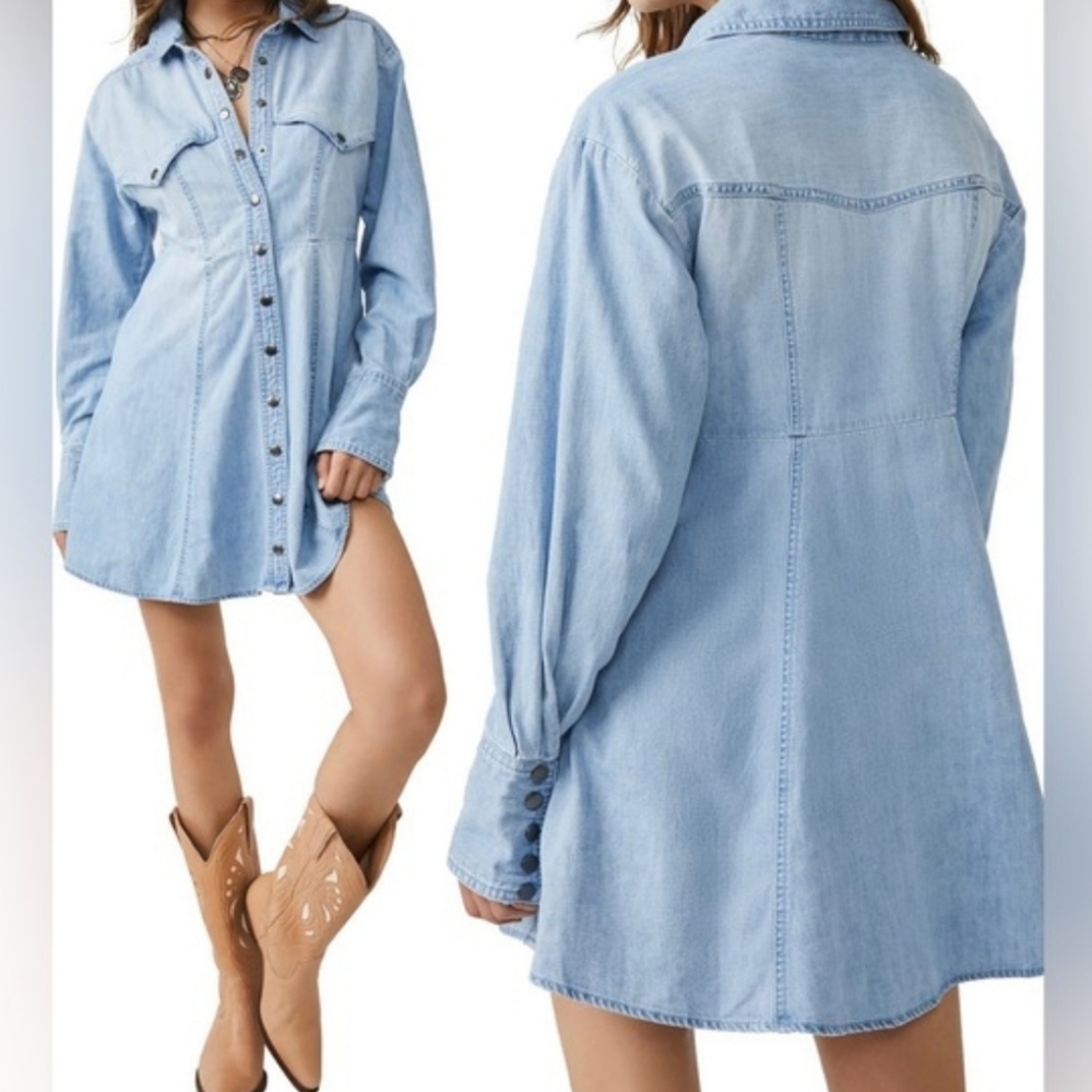 Free People We the Free Sammie Mini Denim Dress Size Small